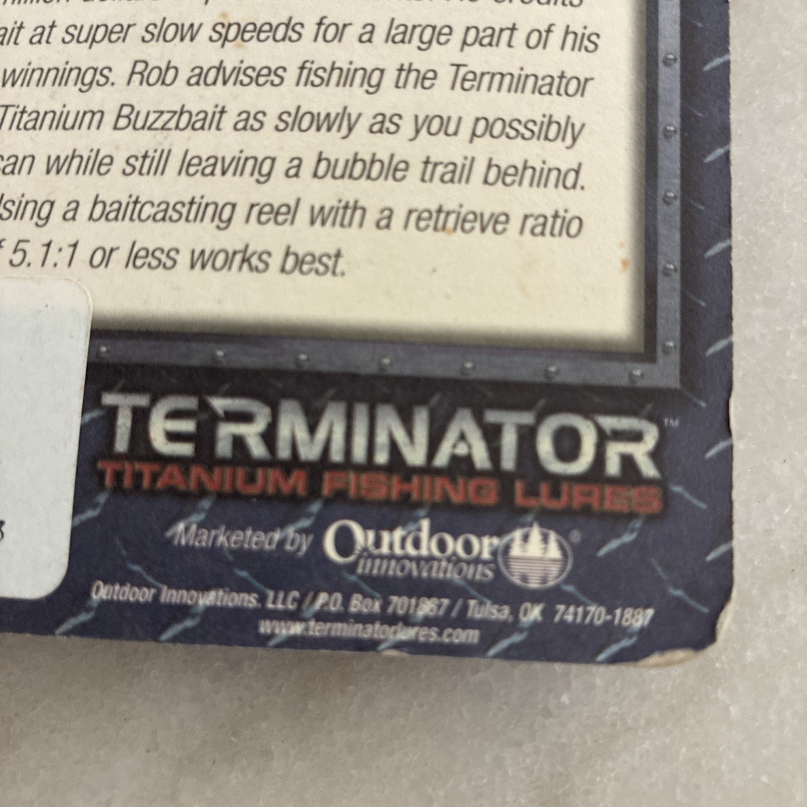 NOS Terminator Titanium Single Blade Original Buzzbait 1/4 Oz White/grey - Image 7