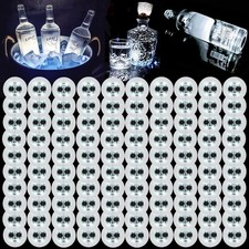 LED Coaster,100 Pack Light Up Coasters for Drinks,Led Coaster Lights Bottle L...