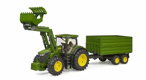 Bruder John Deere 7R 350 with Frontloader & Tipping Trailer 1:16