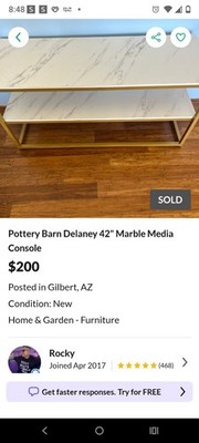 Faux Marble Console Table