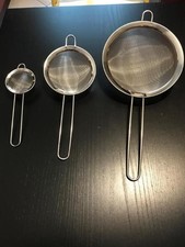 Juego de tamices de cocina de malla de alambre fino IPOW con borde - 7, 12 y 18 cm
