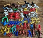 Huge Vintage MPC Random Farm Play Set Figures Animals Accessories Cowboys Lot