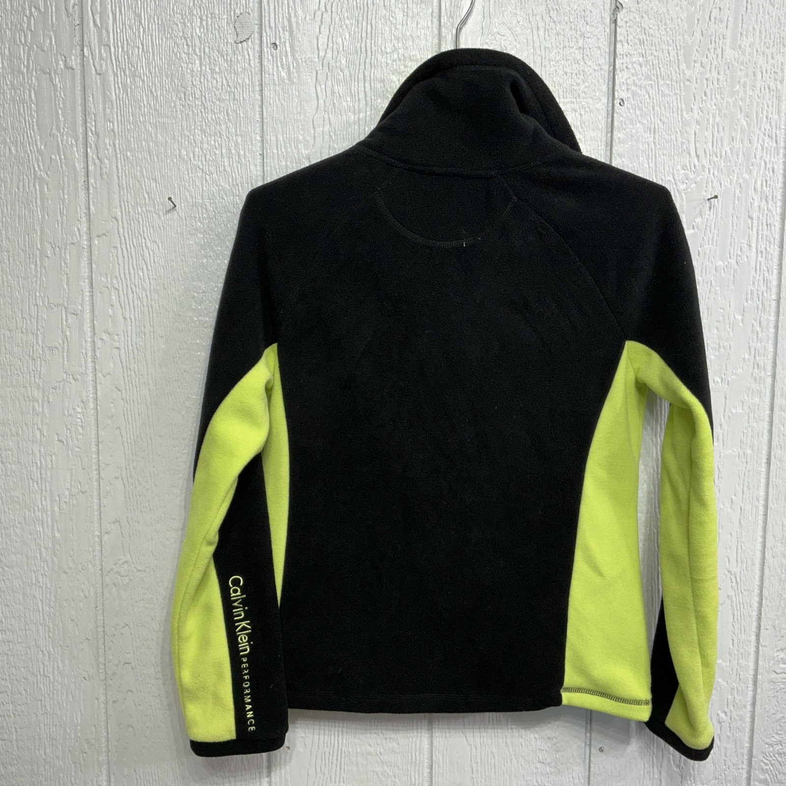 Calvin Klein Performance Jacket Womens Medium Black Neon Green Fleece Quick Dry thumbnail 5