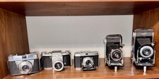 Lot of Five Antique Cameras: Agfa x 3, Rival  Kodak,