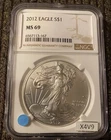 2012 American Silver Eagle Dollar MS69 Uncirculated Flawless Gem 1 oz Silver 99%