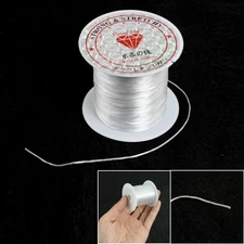 Elastic String for Bracelets Stretchy String Cord Crystal Line for Beading White
