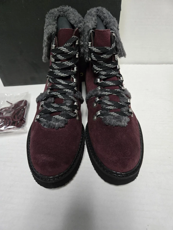 Botas Tonkin Muy Volátiles Para Mujer Talla 9 Cuero Imitación Piel Borgoña Nuevas en Caja Combate Foto 2 de 4