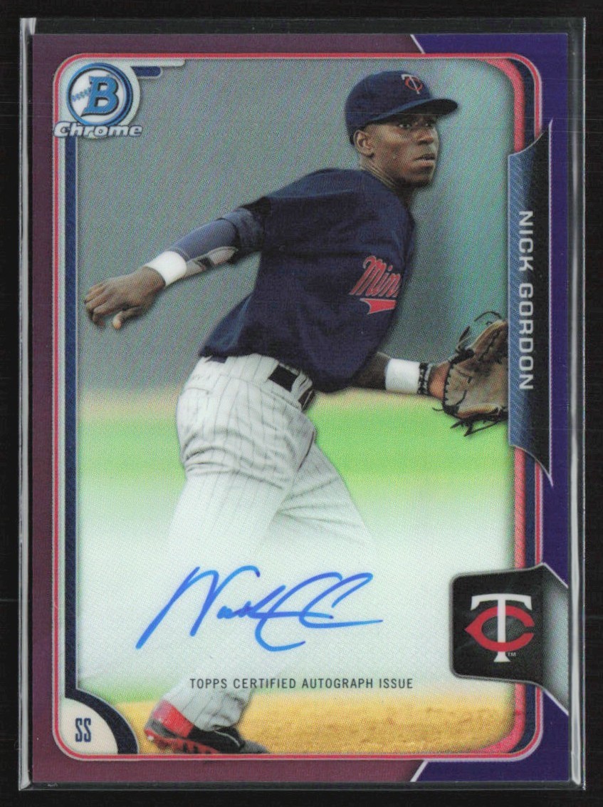 Nick Gordon 2015 Bowman Chrome Purple Refractor Auto /250 #BCAP-NG Minnesota