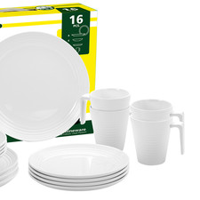Brunner Melamin-Geschirrset Spherica Set 16tlg Weiss – Bild 4