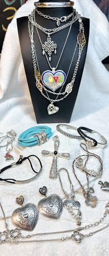 Huge BRIGHTON Jewelry Lot Necklace Earrings Bracelet Charms Pendant Signed 16pc