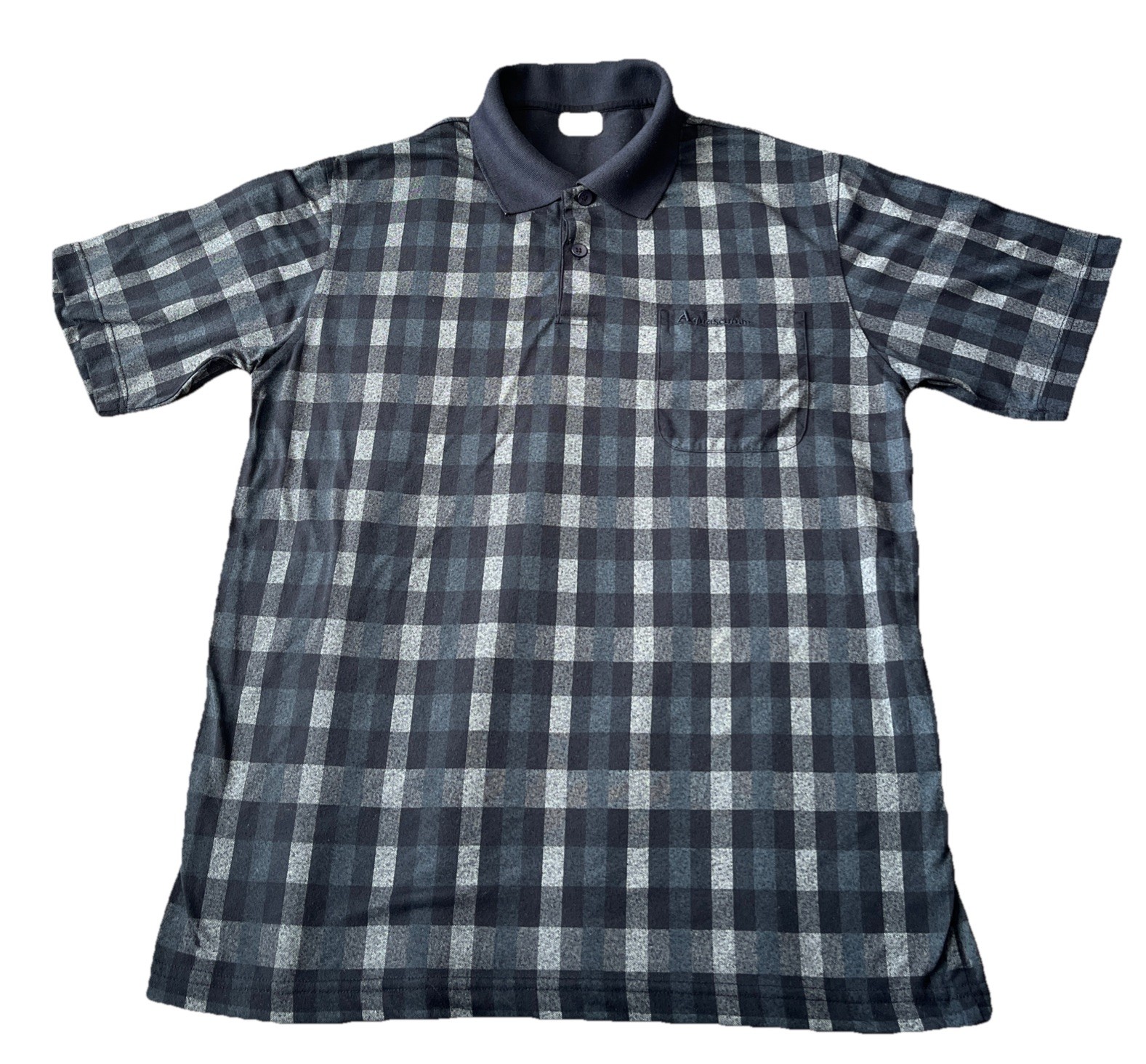 Vintage 70’s 80’s Aquascutum-of London Club Check Polo Sz L Made In England