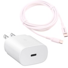 25W Fast Home Charger PD Type-C 6ft USB-C Cable Quick Power Adapter for Tablets