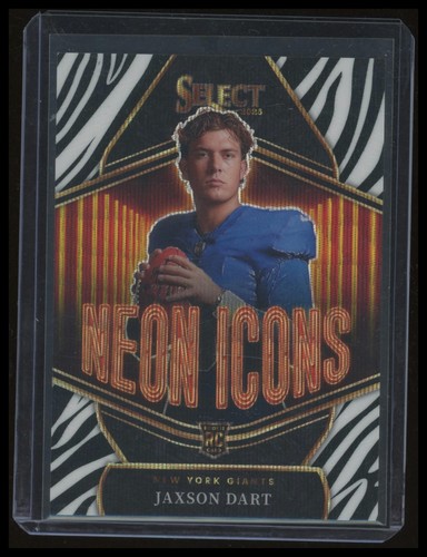 Jaxson Dart [Zebra Prizm] #18 2025 Panini Select Neon Icons card