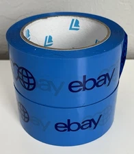 2 Rolls Official eBay Brand Logo Blue Packing Packaging Tape Shipping 2" X 75