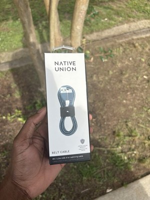 Native Union Cable 4ft Blue Braided Nylon Reinforced