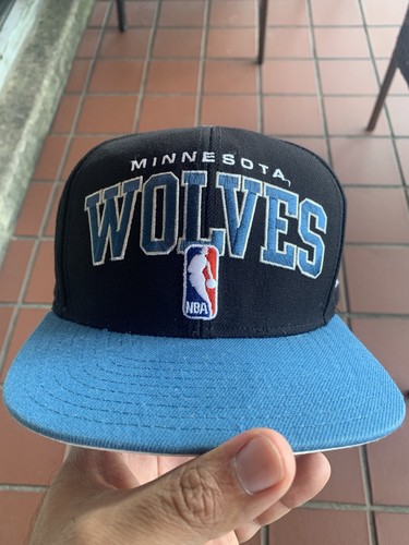 Minnesota Timberwolves adidas Y2K Black/ Blue One Sz NBA Draft Snapback Cap Hat - Picture 4 of 10