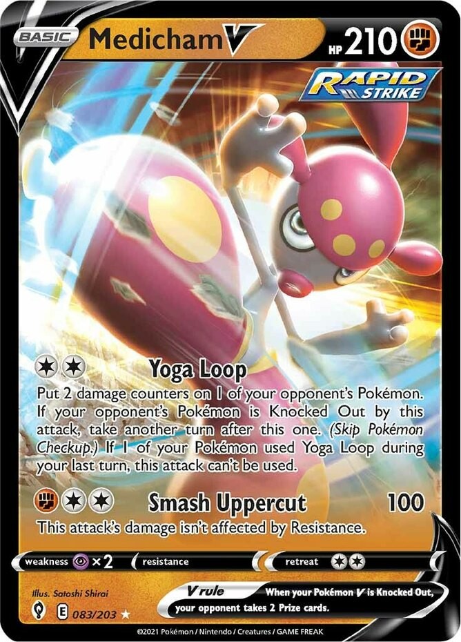 Medicham V - 083/203 - Ultra Rare (Near Mint) Evolving Skies - Fighting Pokémon