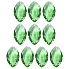 10 x K9 Crystal Pendants Oval Beads 38mm Chandelier Prisms DIY Light Green