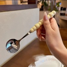 Five-color Pearl Handle Spoon Dessert Spoon  Kitchen Accessories