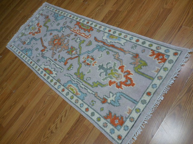 Turkish Oushak Hand Knotted Rug,Bohemian Oushak contemporary Rug 2.6x6 Ft