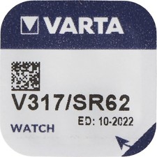 5x Watch Cell Varta Watch V 317 SR 516 SW V317 8mAh 1.55V 5x 1 Blister