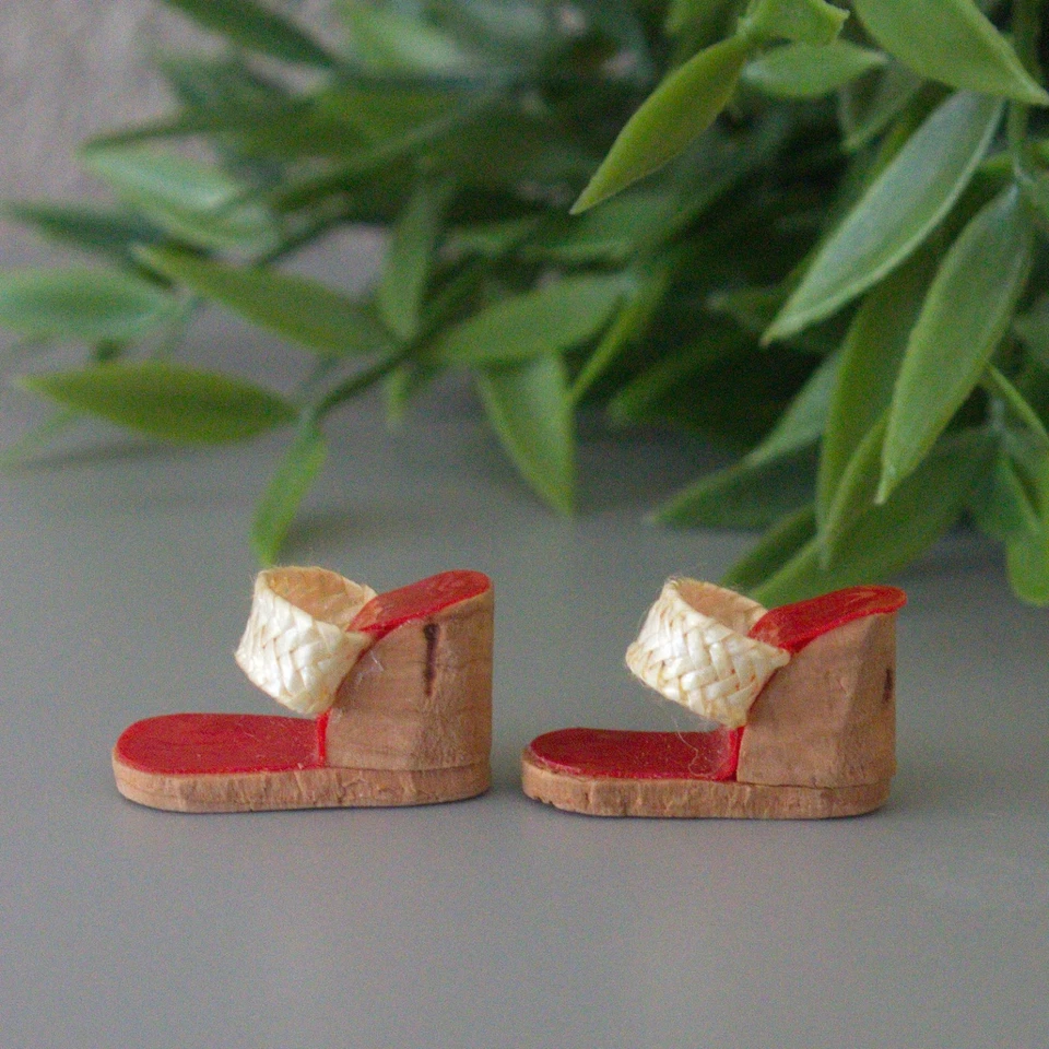 🖤Juego de picnic Barbie #967 OT tejido con plantilla roja corcho cuña zapatos de colección años 60 WoW❤️ Foto 3 de 4