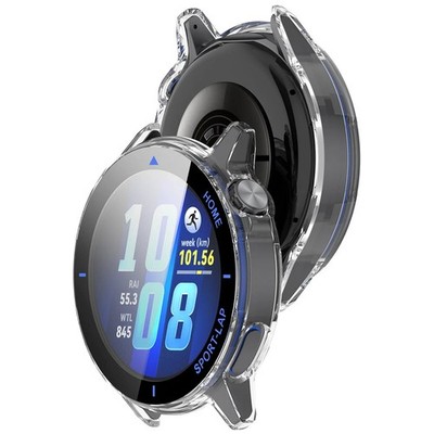 Schutzhülle mit Glas für Huawei Watch GT Runner 2 Bizon Case Transparent-Blau