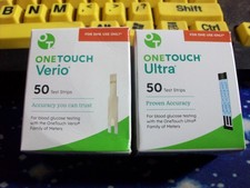 100 ONE TOUCH VERIO TEST STRIPS, 2 X 50, EXP 6-26  5-27, GOOD SEALED BOXES