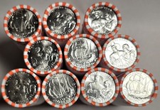 2026-D Mayflower Compact Quarter Rolls 10 Roll Lot OBW BU $100 Face Value Denver
