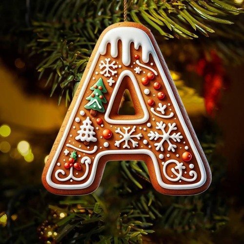 26 Letters Christmas Tree Decoration, Gingerbread Alphabet Ornaments 丨UK - Picture 8 of 37