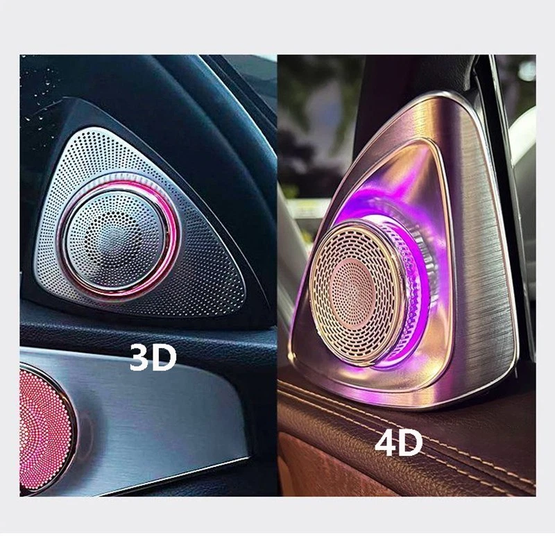 Altavoz tweeter giratorio 4D luz ambiental 64 colores para Mercedes-Benz A C E S GLC Foto 2 de 4