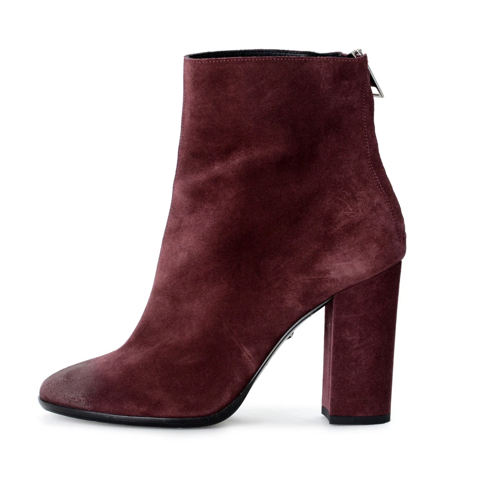 Just Cavalli Para Mujer Púrpura Gamuza Cuero Tacón Alto Botas Zapatos US 9 IT 39 Foto 2 de 4