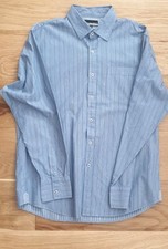 Austin Reed Blue stripe Shirt. Men's Size XL slim fit  Long Sleeved button front