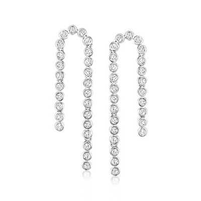 1.00 ct. t.w. Bezel-Set Lab-Grown Diamond Drop Earrings in Sterling Silver