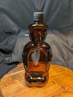 Glass Tiki Bottle Aztec Heritage Edition Figural Vintage Kahlua Bottle EMPTY