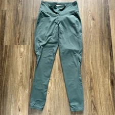 Horze Pull On Riding Breeches Size 26 Green Full Seat Silicone Equestrian Horse