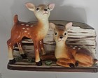 Vintage 1950s Deer Planter  Brown & Cream Ceramic Fawn Figurine Japan MidCentury — photo 5