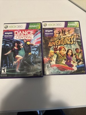Microsoft Xbox 360 Kinect Game Lot Of 2: Dance Central & Kinect Adventures CIB