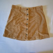 American Eagle Skirt Brown Corduroy 4 A-Line Button Front