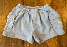 Vintage Carters Child of Mine Newborn Shorts Boys Blue Cargo Side Pockets Turtle