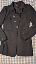 Ladies Next Size 12 (Small Made) Single Breasted  Black Fitted Coat