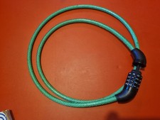 Bike Lock Four digit combination Strong long 1cm thick plastic coated cable Safe