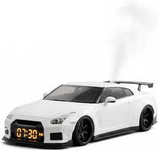 Sports Car Alarm Clock Led Display Engine Sound Vibration Flame Mist Effect Uniq