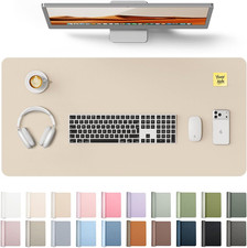 Leather Desk Pad Protector, Large Mouse Pad, Non-Slip PU Leather Desk Blotter, W