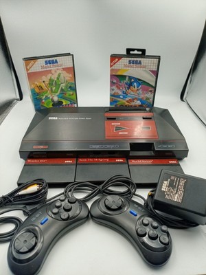 Restauriertes Sega Master System Original Konsole Sonic 5x Spiele Bundle mit 2x Pads