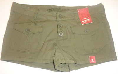 Ladies Arizona Olive Green Shorties Juniors Shorts Sizes 1, 3, 5, 7, 9, 11, 13