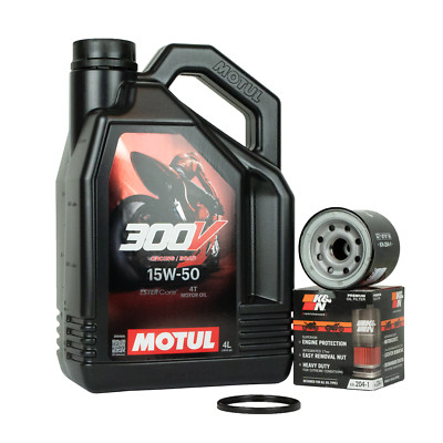 Motul 300V 15W50 + KN204 Ölfilter für Harley Honda Kawasaki Suzuki Yamaha Ölset