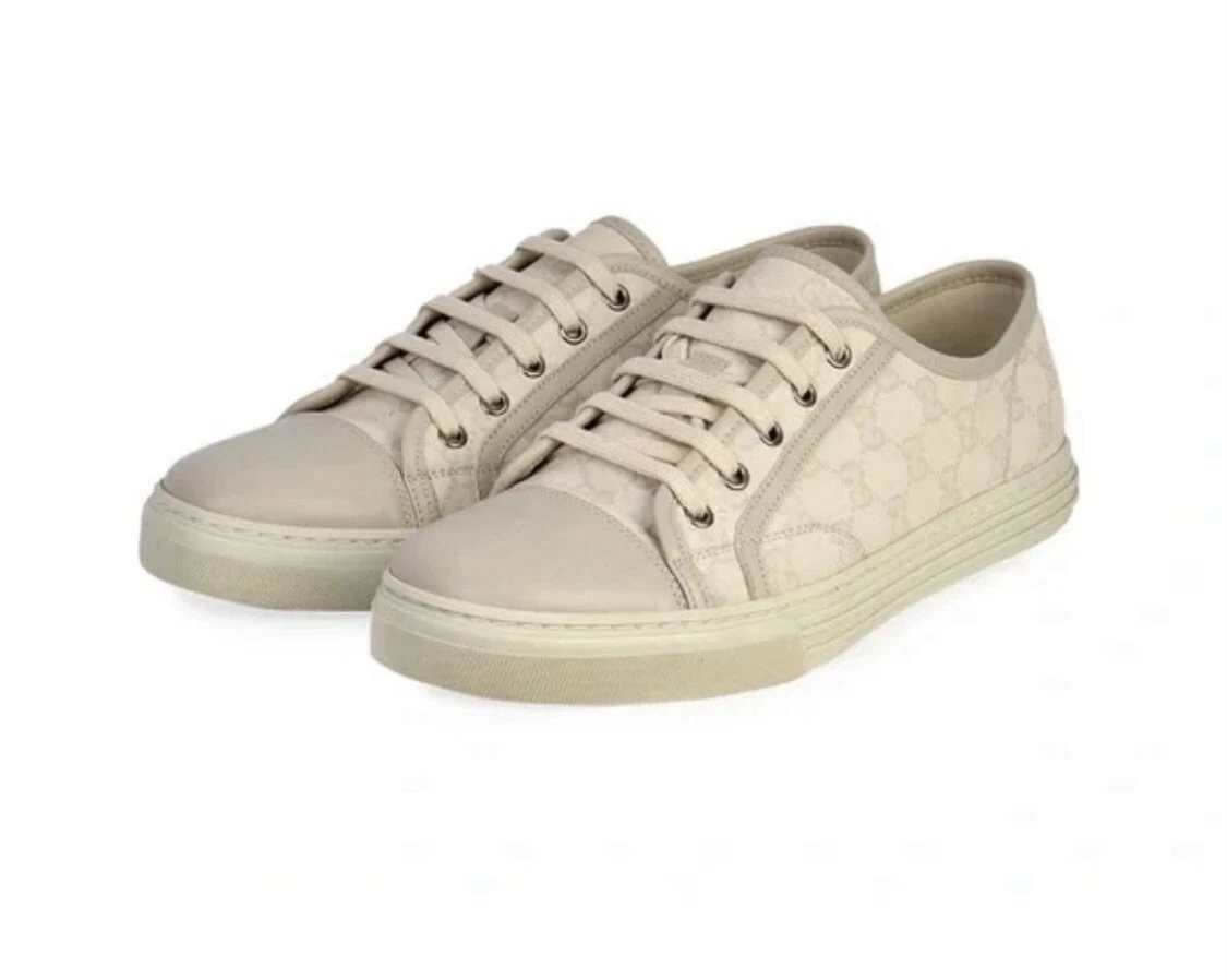 Gucci California GG toile coton lavé blanc 43 UK 9 US 9,5 #426189 FV590 9073
