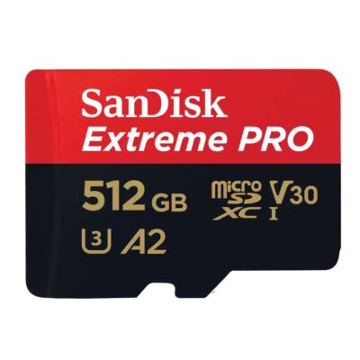 SanDisk Extreme PRO microSDXC 200MB/s UHSI U3 V30 & Adapter 512GB SDSQXCD-512G