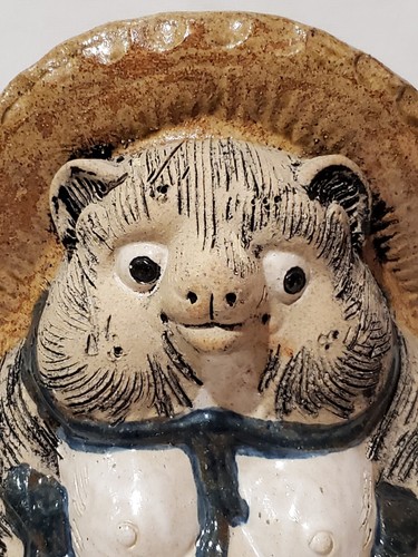 Vintage japanische Tanuki Trickster Waschbär Hund Keramik Figur Statue signiert - Bild 2 von 11